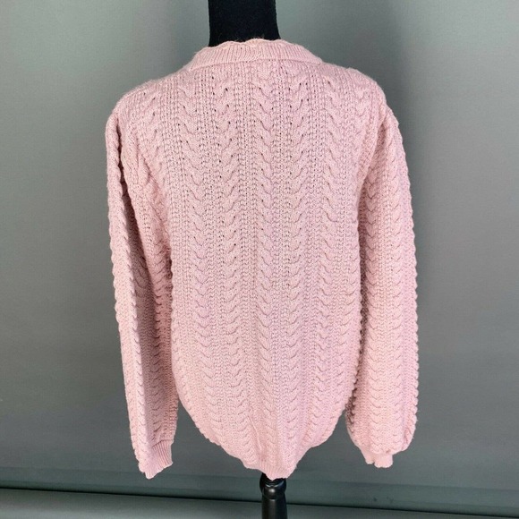 Vintage Tejidos Brenda Made in Guatemala Purple Chunky Knit Cardigan Sweater Lg - Picture 5 of 7